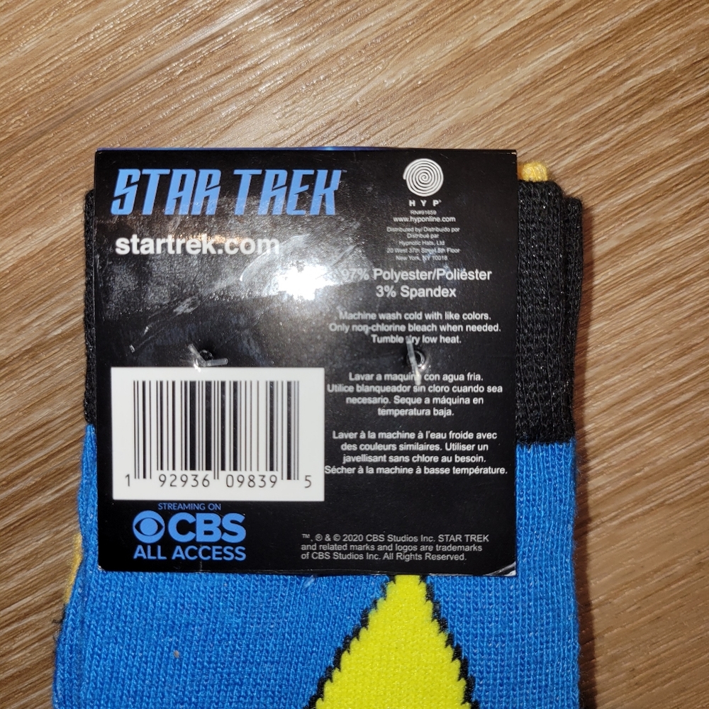 Star Trek Universe Logical Captain 2-Pack Crew Socks Mens Size 6-12 New - Picture 4 of 6